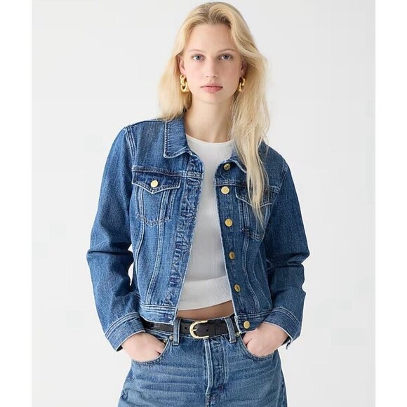 NEW! J. Crew Jean Denim Jean Jacket Blue SZ XXS - Picture 1 of 12
